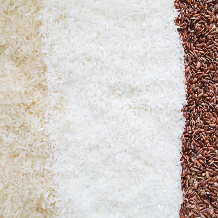 White and red rice